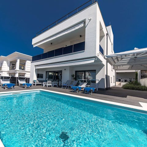Lounge by the pool in the Croatian sun