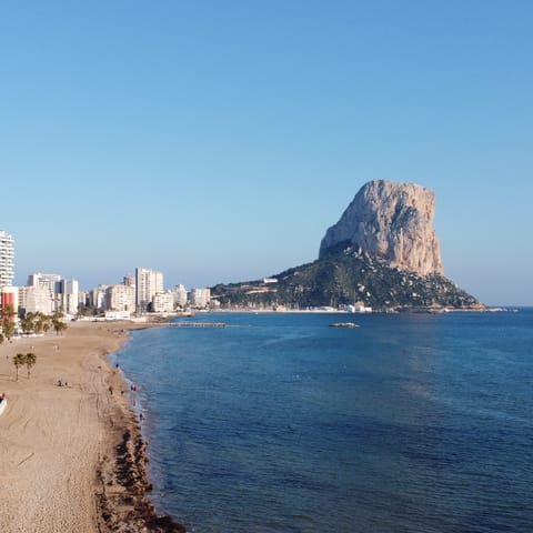 Head into Calpe and enjoy incredible views from the beach