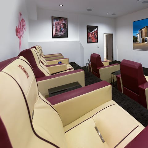 Watch the latest blockbusters in the home's cinema room