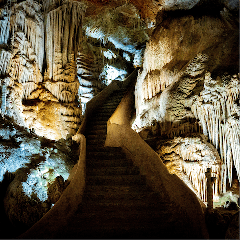Explore the breathtaking Caves of Campanet, located just a short drive away