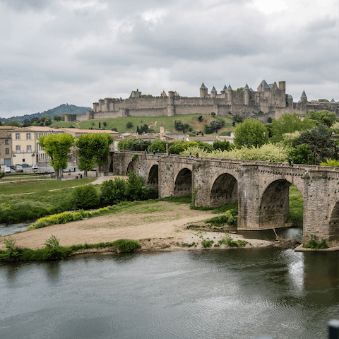 Visit Carcassonne, a thirty- minute drive away 