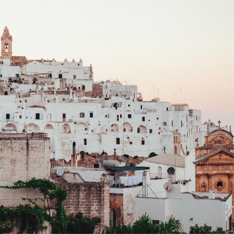 Visit the 'White City' of Ostuni, just a ten-minute drive away