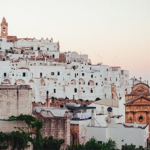 Visit the 'White City' of Ostuni, just a ten-minute drive away