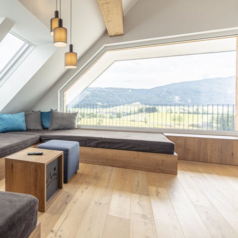 Take in the Alpine views from the huge windows in the living room