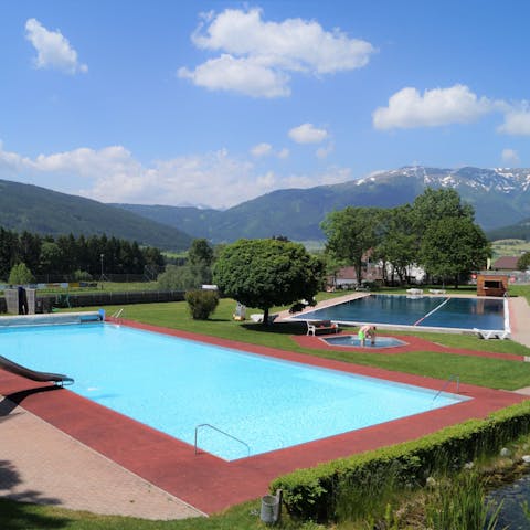 Choose between two shared swimming pools in the summer months