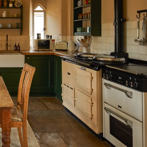 Cook up a storm in the well-equipped kitchen