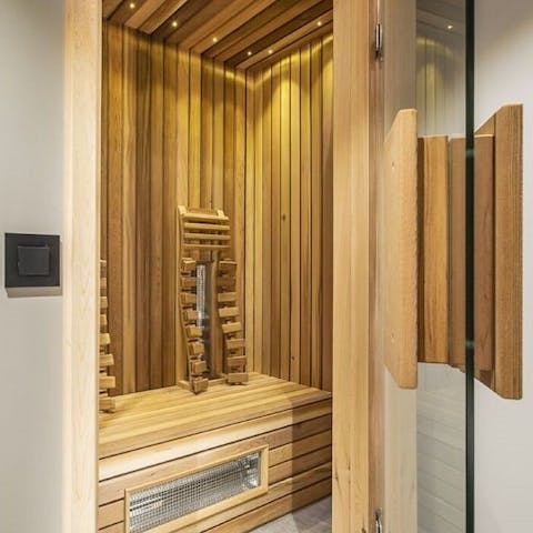 Take yourself off to the home sauna for a relaxing session