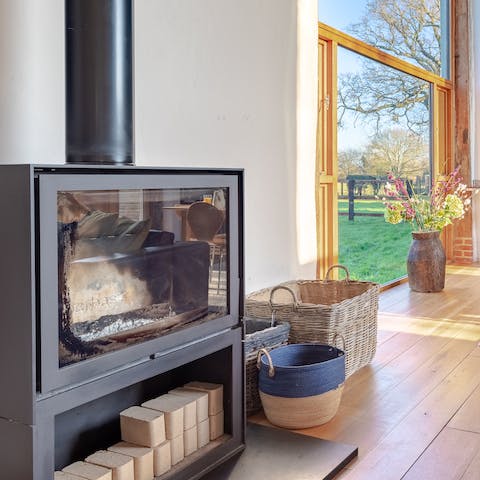Throw another log on the wood-burning stove to keep things cosy