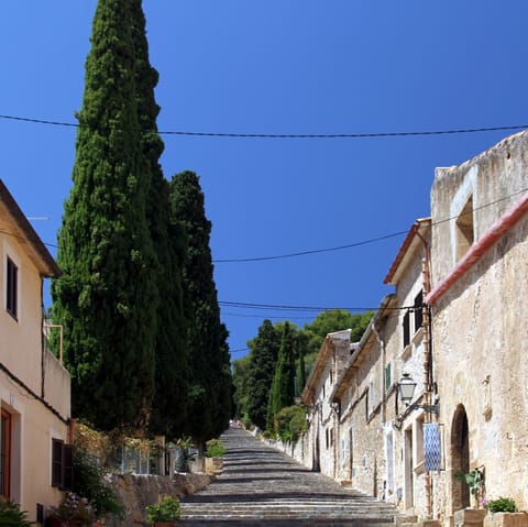 Explore the historic streets of Pollença – just 3 kilometres away
