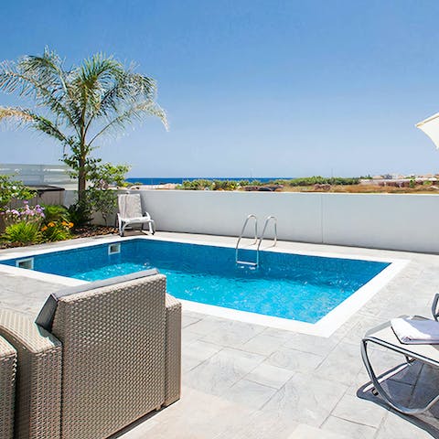 Cool off from the Cypriot sun in the private swimming pool