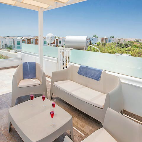 Climb up to the roof terrace for a celebratory sundowner