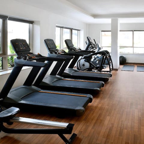 Enjoy a full body workout in the complimentary gym