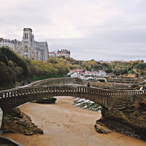 Take a day trip to the historic town of Biarritz on the coast, an easy drive away