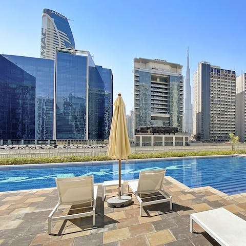 Grab a book and head to the communal pool for a relaxing afternoon