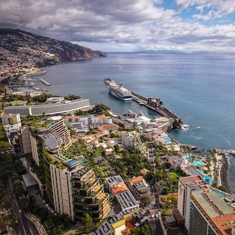Stay just outside of Funchal city centre and a short walk from Gorgulho Beach