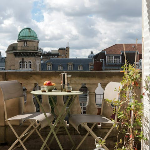 Sip wine on the balcony before dining in a local bistro