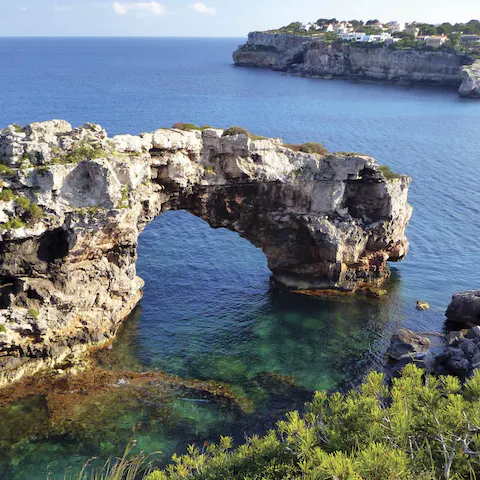 Explore Cala Santanyí and its beach, 80 metres away