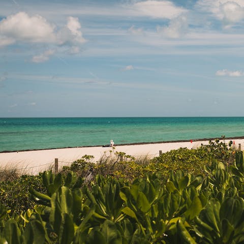 Spend sun-soaked days at Miami Beach, just a ten-minute ride away