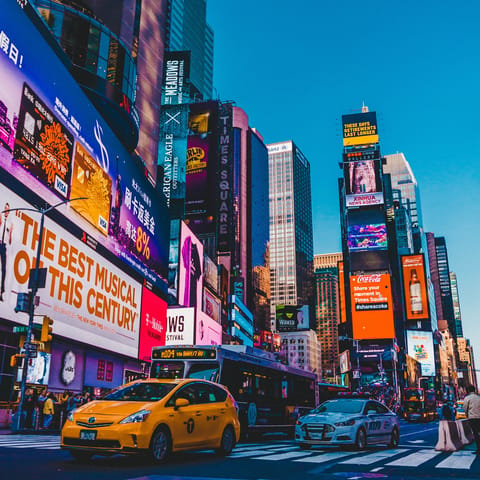 Visit buzzing Times Square – within walking distance of the home