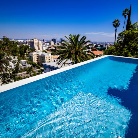 Cool off from the California sunshine with a dip in the infinity pool