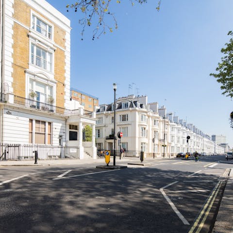 Stay on a pretty street in the heart of Paddington, only a seven-minute stroll from the station