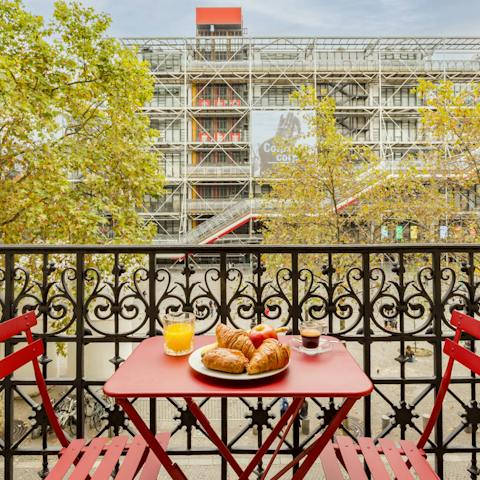 Sit out on the private balcony with a breakfast croissant and café au lait