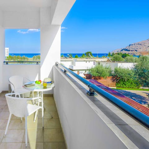 Gaze out at gorgeous views of the ocean from one of three balconies