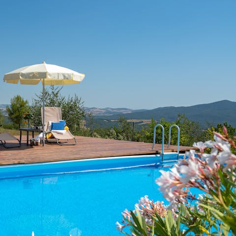 Take in the views of the rolling hills from the pool