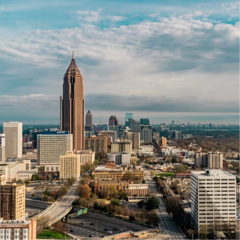 Stroll down the famous Peachtree Street into Downtown Atlanta in around twenty-five minutes