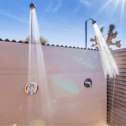 Cool off with a refreshing outdoor shower