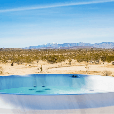 Drink in the views from the hot tub