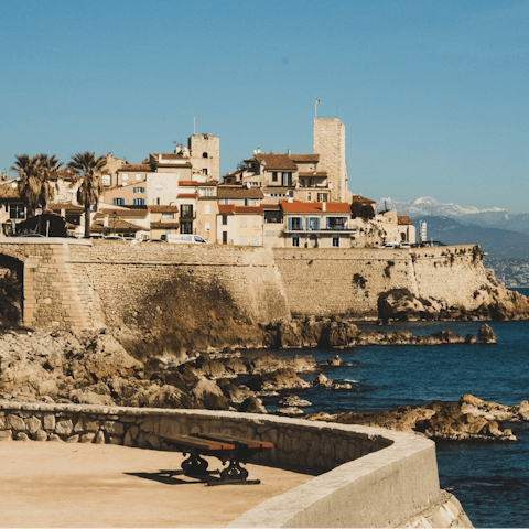 Explore the beaches of Antibes, just a three-minute walk away