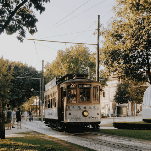 Jump aboard the tram and explore historic sights 