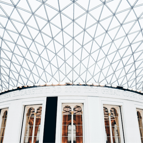 Lose yourself in the spectacular exhibits of the British Museum, a little over twenty-five minutes from your front door
