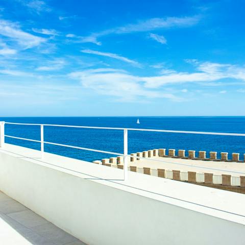Admire stunning sea views from the balcony – a great spot for an evening tipple