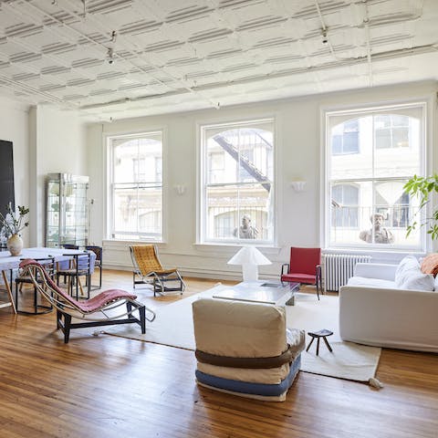 Bask in the natural light flooding into your loft apartment