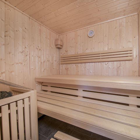 Warm up in the sauna after a day out in the crisp mountain air