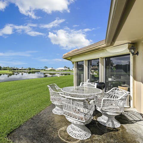 Bask in the Florida sunshine on the private patio