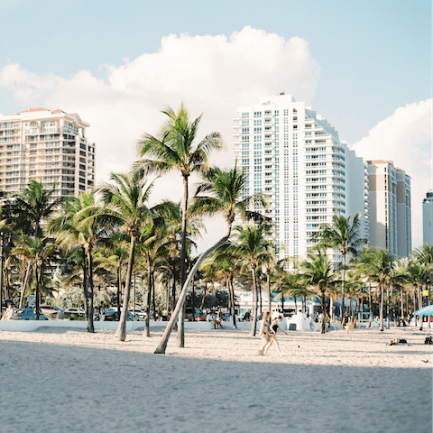 Head to the iconic Miami Beach for some fun in the sun – it's just a five-minute walk