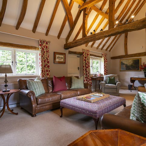 Choose between the Tudor-beamed grand lounge and the family snug