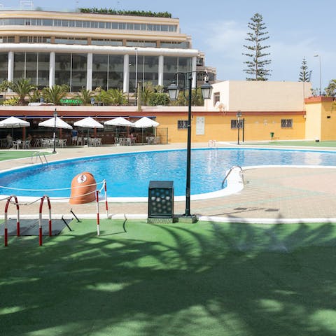 Cool off from the Tenerife sun with a dip in the communal pool