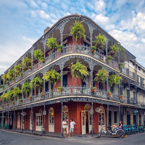 Make the ten-minute walk to the French Quarter to admire the old architecture