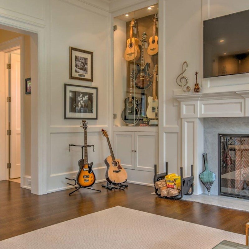 Practise your chords on the guitars