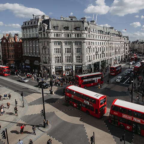 Explore iconic Oxford Street, just 700 metres away