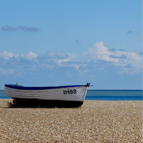 Jump in the car and be on Aldeburgh Beach in seventeen minutes