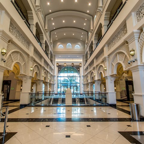 Hit the shops in the Galleria Mall that can be reached directly from the apartment building