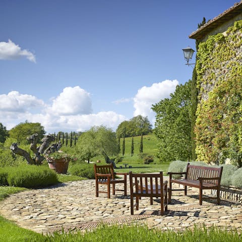 Sip a glass of Sangiovese at the golden hour in the garden