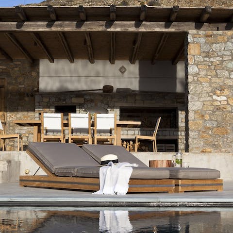 Soak up the Mediterranean sun from the comfort of plush sun loungers