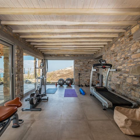 Work up a sweat at the home's on-site gym