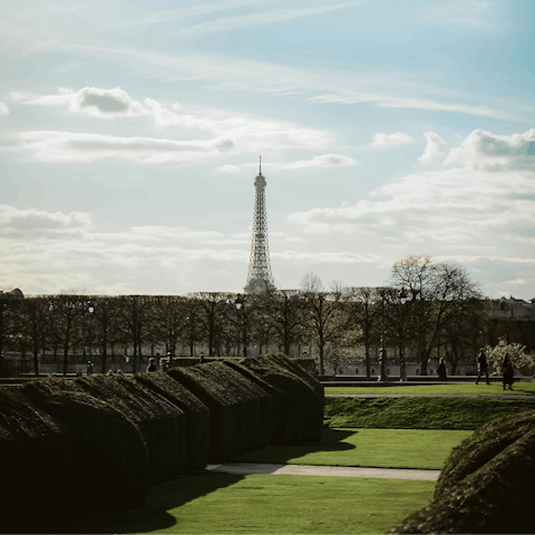 Start your stay with a refreshing stroll through Tuileries Garden